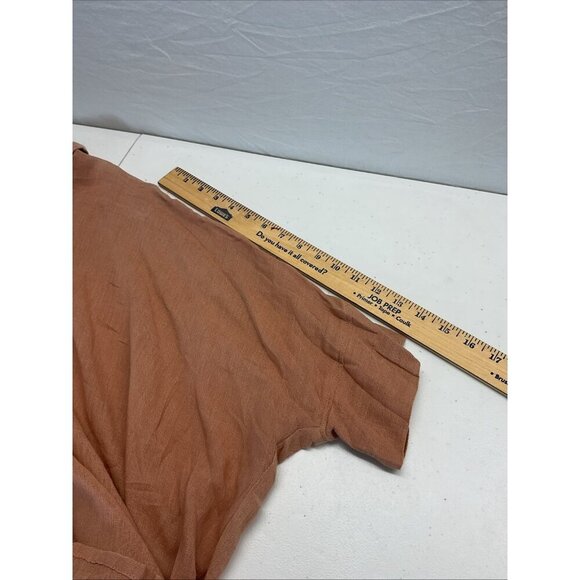 Posse Short sleeve Dolman Shirt Top Tunic Neutral Linen Boxy One Size artsy - Picture 9 of 12